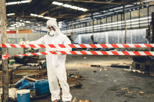Professional Biohazard technician working in Pointblank, TX